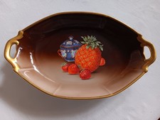 Zeh Scherzer Art Deco Bowl Handle Bowl Fruit Decor Pineapple Strawberry Sugar Bowl