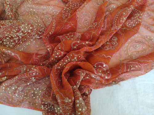 Vintage indian red silk - red,
