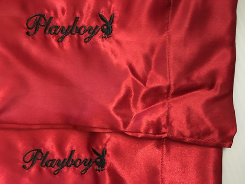 Playboy logo red satin - logo,