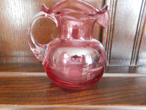 Vintage hand blown cranberry - blown,