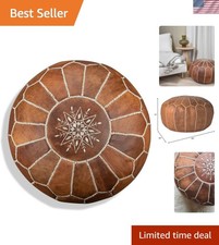 Moroccan Leather Pouf -