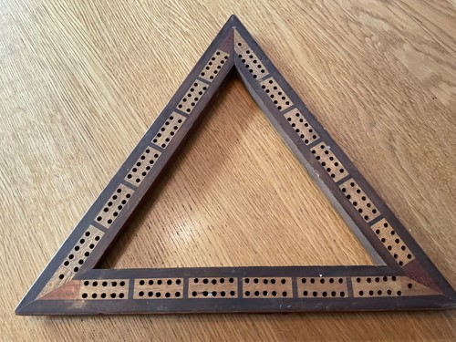 Antique triangular cribbage - triangular,
