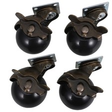  4 Pcs Office Chair Wheels with Brakes Castor Furniture Ball Caster