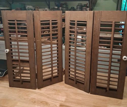 Vtg pair wood - , louver