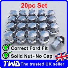 20x CHROME ALLOY WHEEL NUTS FOR FORD MONDEO MK1 MK2 MK3 MK4 MK5 ST M12x1.5 [20N]