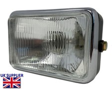 Motorbike Replacement 12V Headlight with Sidelight Black & Chrome Classic Retro