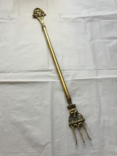 Old brass toasting fork - fork, pixie