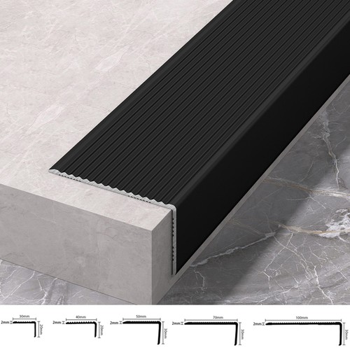 Aluminium stair nosing edge - aluminium,