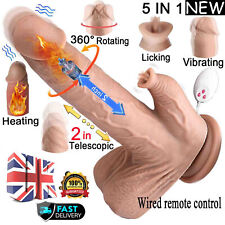 Realistic Licking Vibrator Heating Thrusting Rotating Dildo Sex Toy For Women