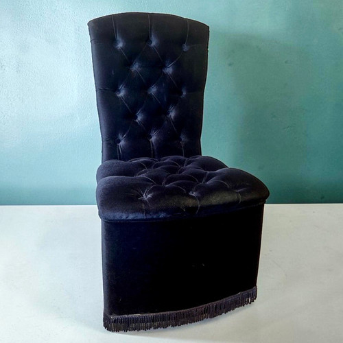 Vintage navy blue - blue, velvet