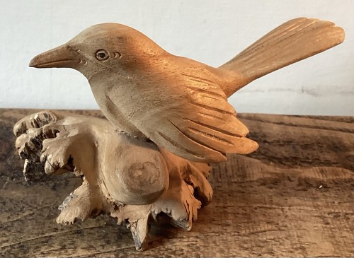Hand carved bird - carved, driftwood
