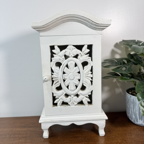 Distressed white carved wood - distressed,