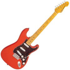 Vintage V6M ReIssued Electric Guitar in Firenza Red