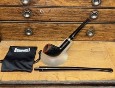 NEW Stanwell H.C. Anderson Pipe Model 1 Brush Finish 2 Stems Churchwarden HCA-1