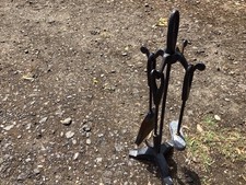 3-piece Cast Iron And Metal Fire Companion Set-Black