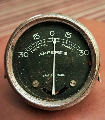 Vintage ammeter gauge - gauge, inch