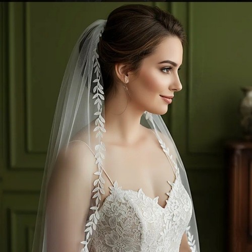 White leaf lace - white,