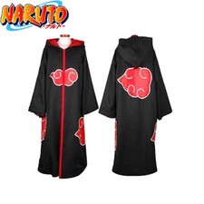 Anime Naruto Cosplay Costume Akatsuki Ninja Uniform Cloak Hoodie Halloween Coat