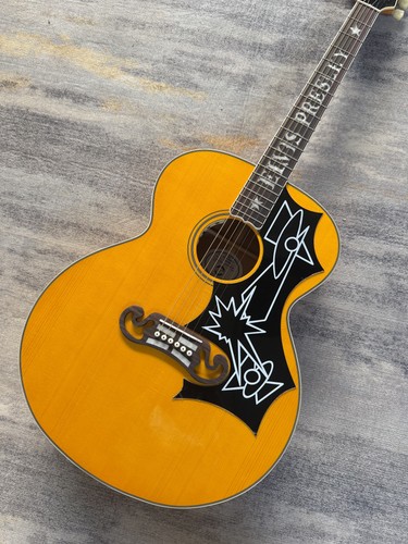 Yellow jumbo acoustic guitar - yellow,