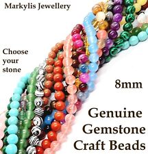 Semi Precious Gemstone Beads Jewellery Making - 8mm Round - 45 per strand
