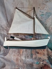 Vintage Model Wooden Sail Boat