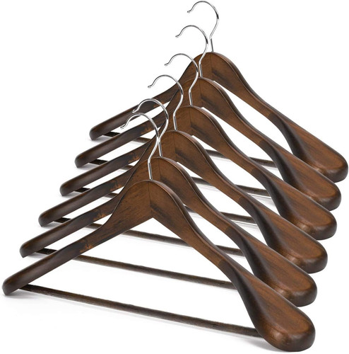Wooden suit hangers pack - suit, 6