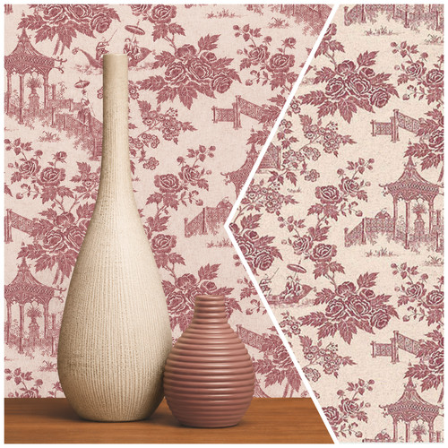 Raspberry oriental toile - oriental, de