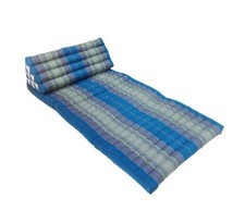 Thai Kapok XL 3 Fold Mattress with Backrest Cushion (Blue)