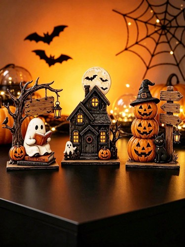 3pcs halloween wooden - 3pcs,