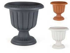 Plastic Round Garden Urn Plant Pot Planter Outdoor Garden Stand Round -3 colours