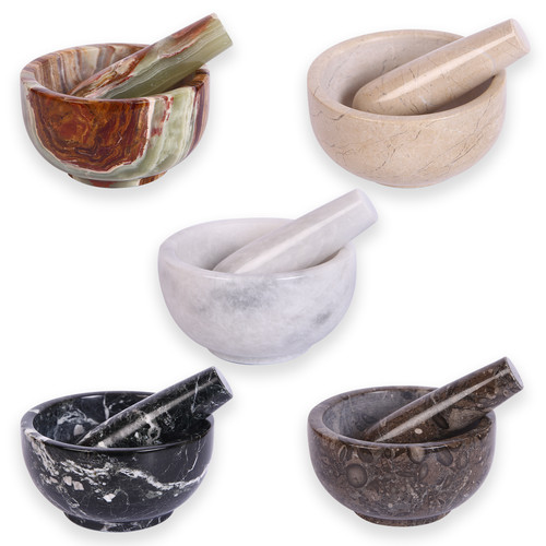 Marble pestle and mortar - 5",