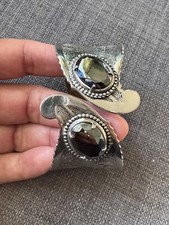 Hematite Silver Tone Cuff Ermani Bulatti Style 