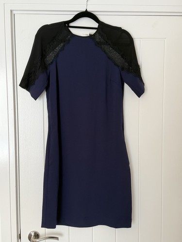 Women navy with black lace - black,