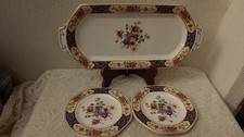 Soho Pottery Sandwich tray and 2 tea plates - Porcelain - Made in England