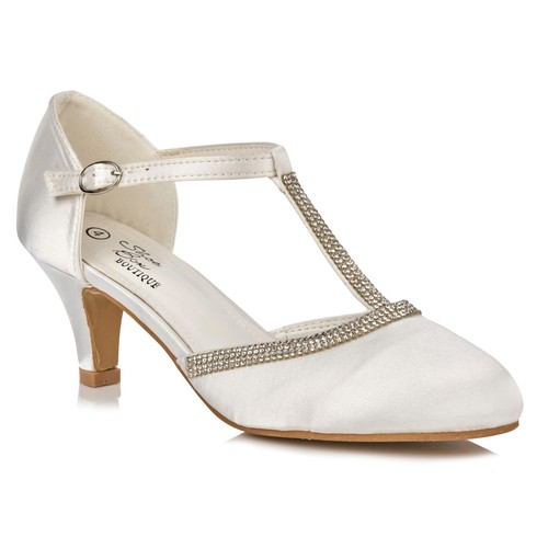 Women ivory satin kitten - ivory,