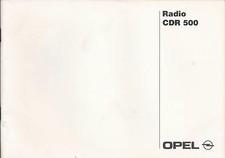 Opel Radio CDR 500 operating instructions 1998 operating instructions manual RN