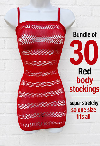 Joblot bundle red fishnet - 30, x