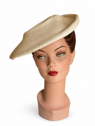 Vintage 1950s ivory straw - vintage,
