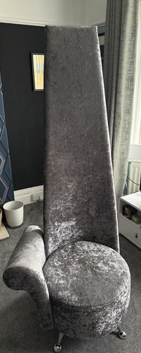 High back silver - grey, crushed