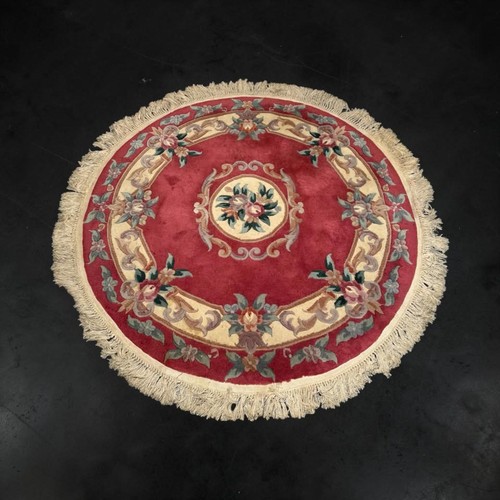 Round floral rug - rug,