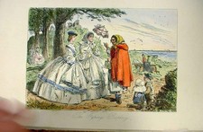 Original Old Antique Print