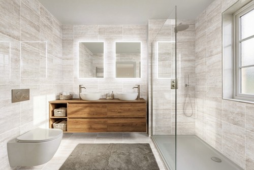 Beige gloss wall floor - beige,