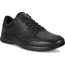 Ecco Irving Mens Black Leather Lace Up Shoes Trainers Size 8-13