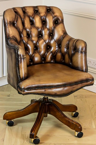 Antique chesterfield tan - chesterfield, brown
