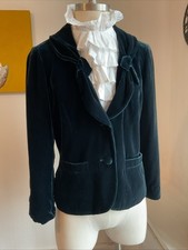 Per Una Green Velvet Jacket Size 12 VGC
