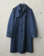 Vintage 1990s Dutch Air Force blue overcoat military army coat showerproof