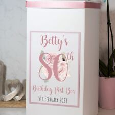 Personalised Watercolour Flowers Birthday Milestone Party Card Post Box