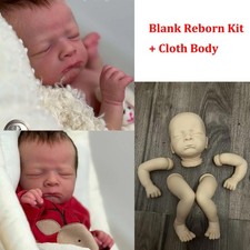 19inch Unpainted Reborn Doll Kit Milan Sleeping Cute Baby Doll Mold + Cloth Body