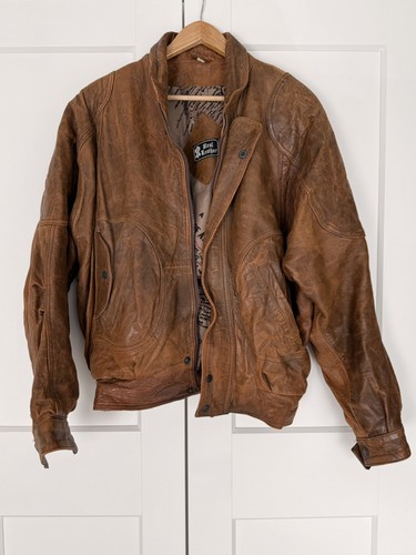 Vintage brown genuine - vintage, leather
