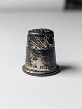 Vintage / Antique Sterling Silver Thimble Leaves & Dots Design | Weight: 2.49g